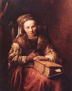 Old woman with a book Carel Van der Pluym